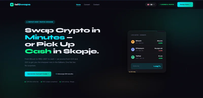 IziSwaps - Digital Asset Exchange Platform Client